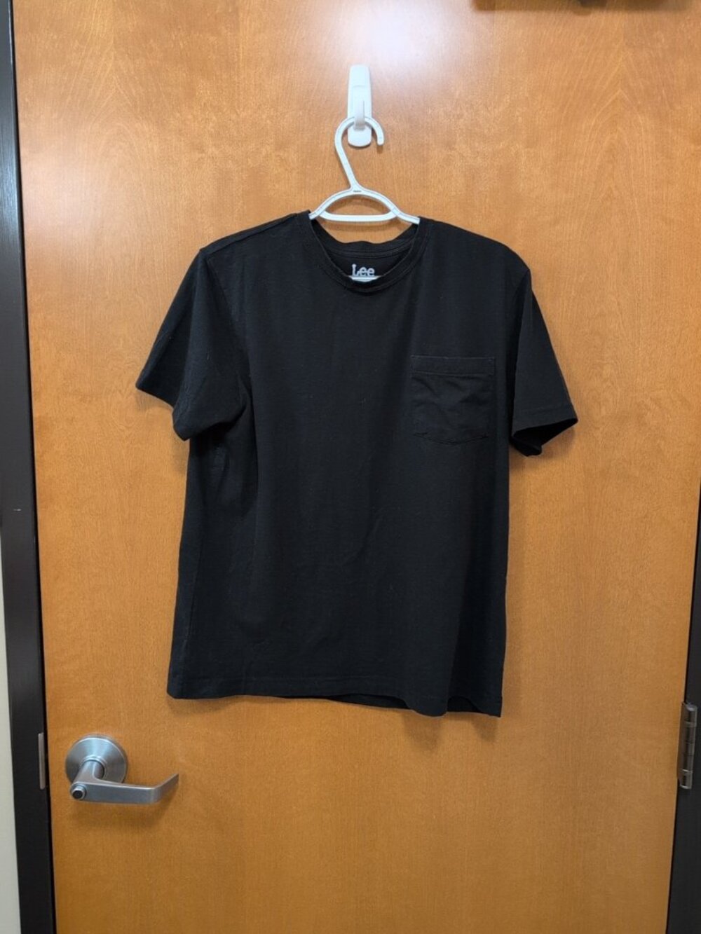 Lee Lot Of 2 Shirt Mens M Black Short Sleeve Tee Pocketed Crew Neck Solid Pima - Picture 2 of 8